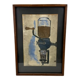 Vintage Print Of An Old Coffee Grinder Painting