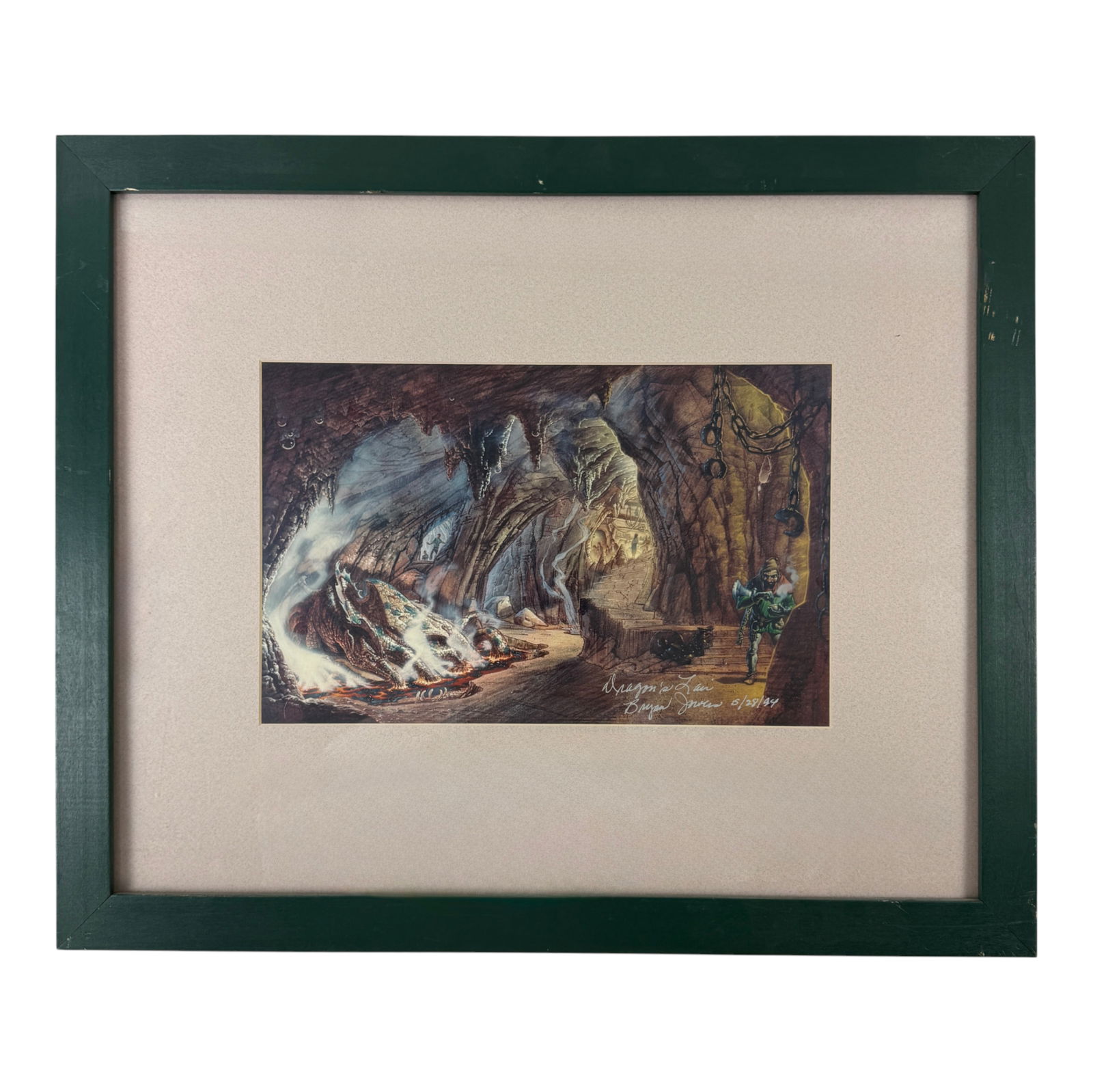 Vintage Dragon in Lair Design For FantasyLand Print By Brian Jowers 18 in x 22 in (1 of 5)
