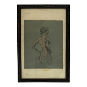 Vintage Erotica Painting Signed O.H