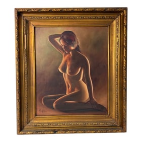 Vintage Erotica Painting Signed By Renee