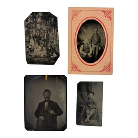 Antique Photo Lot Of Tintype Photos From 1860-1870s