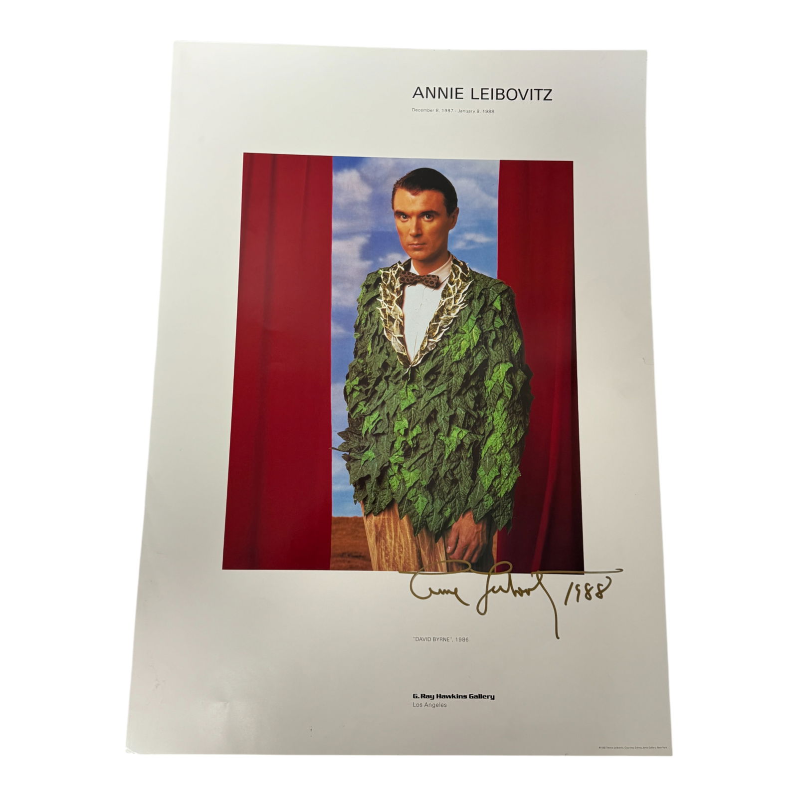 Vintage Annie Leibovitz Signed Exhibition Poster David Byrne 1986 (1 of 4)