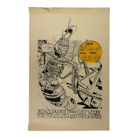 Vintage Origional Comic Book Art Spiderman Trapped By The Tentacles Of Death Poster