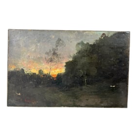 Nicolae Grigorescu (Romanian, 1838-1907) Oil on Canvas Signed Landscape Painting