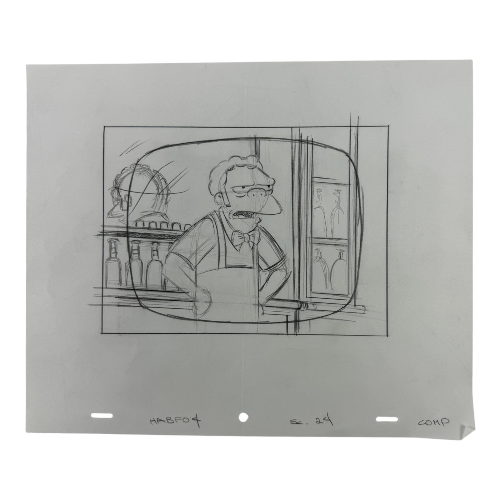 The Simpsons Original Hand Drawn Storyboard Animation Art: The Simpsons Original Hand Drawn Storyboard Animation Art. Size: 12 1/2" x 10".