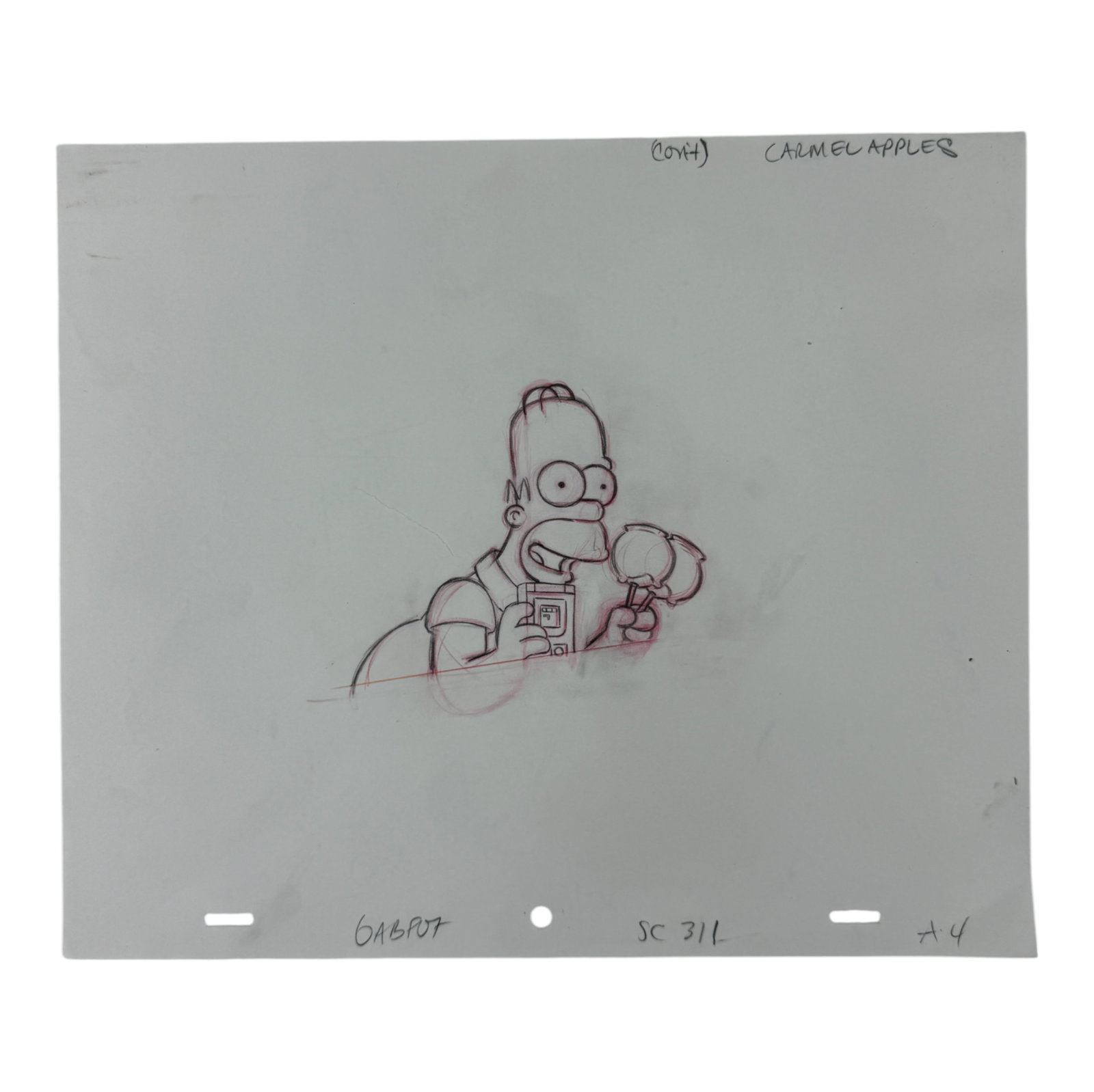 The Simpsons Original Hand Drawn Storyboard Animation Art: The Simpsons Original Hand Drawn Storyboard Animation Art. Size: 12 1/2" x 10".