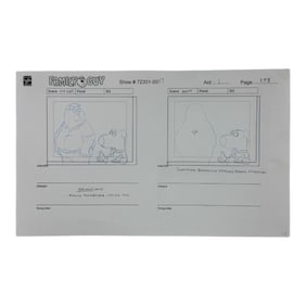 Family Guy Original Hand Drawn Storyboard Animation Art