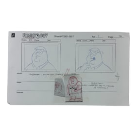 Family Guy Original Hand Drawn Storyboard Animation Art