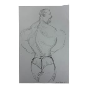 Vintage Randy Coleman Signed & Dated Gay Male Interest Original Drawing Illustration Art 11" x 17"