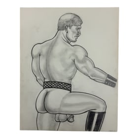 Vintage Randy Coleman Dated Gay Male Interest Original Drawing Illustration Art 11" x 17"