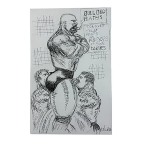 Vintage Randy Coleman Signed & Dated Gay Male Interest Original Drawing Illustration Art 11" x 17"