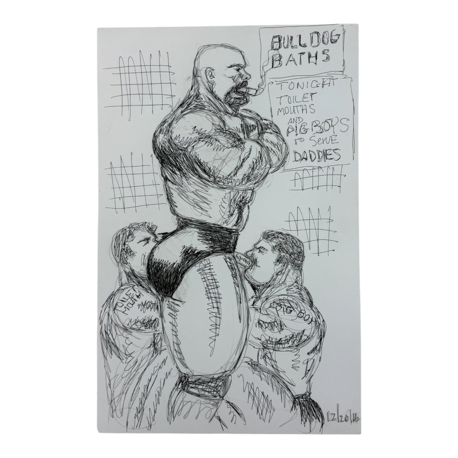 Vintage Randy Coleman Dated Gay Male Interest Original Drawing Illustration Art 11" x 17": Vintage Randy Coleman Dated Gay Male Interest Original Drawing Illustration Art 11" x 17"