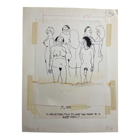 Vintage Erotica Comic Illustrstion Art Adam Magazine Production Storyboard