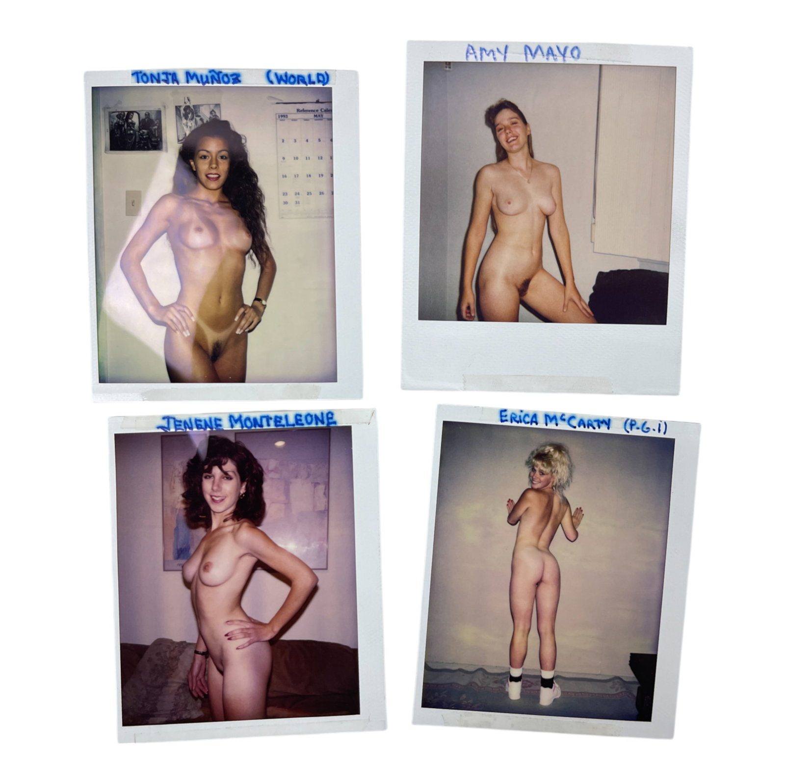 Vintage Nude Polaroid Erotica Burlesque Photo: Original vintage Polaroid photograph featuring an nude model, believed to be taken during a production shoot for a bondage-themed magazine. This unique piece captures raw, unfiltered imagery character