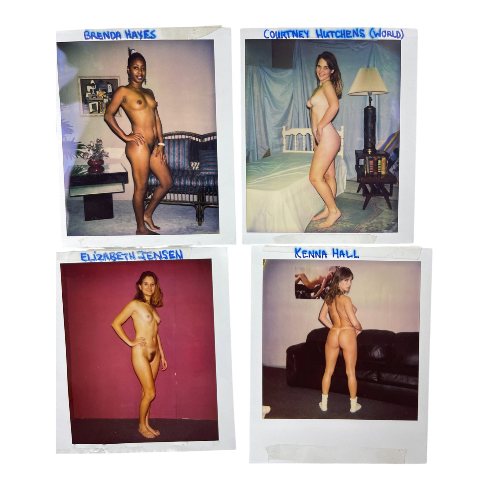 Vintage Nude Polaroid Erotica Burlesque Photo: Original vintage Polaroid photograph featuring an nude model, believed to be taken during a production shoot for a bondage-themed magazine. This unique piece captures raw, unfiltered imagery character