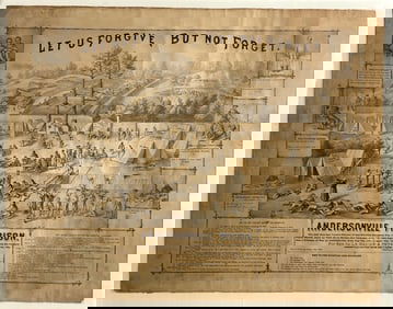 Felix De La Baume Andersonville Prison Civil War Confederate Prison Georgia Lithograph