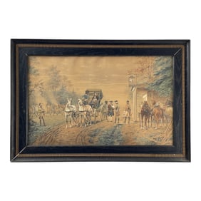 Christian Klackner (1850-1916) - Civil War Scene Watercolor Painting