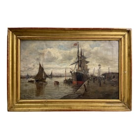 Attrib. Eugene Boudin (1824-1898) Oil on Canvas Signed Lower Left