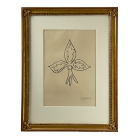 Henri Matisse Leaf and Stem Signed Lithograph Dated 1947