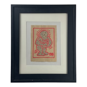 Keith HARING (1958-1990) attrib. Mother and Child, 1988 Signed Dated Lower Right