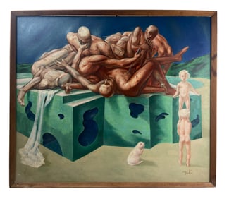 Salvador Dali (1904-1989) Oil On Board Painting Signed Lower Right
