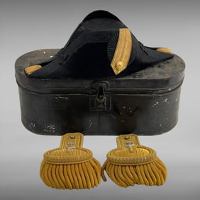Original U.S. WW1 Naval Officer Fore and Aft Hat With Epaulettes - World War 1