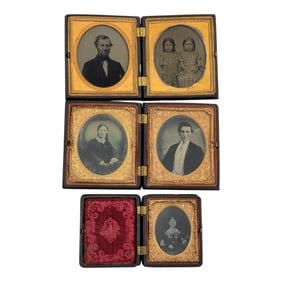 Antique Civil War Era Ambrotype Photographs in Cases