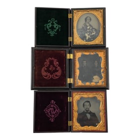 Antique 1800s Ambrotype Photographs in Case