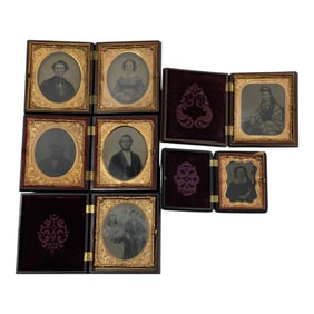 Antique 1800s Tintype Photographs in Cases