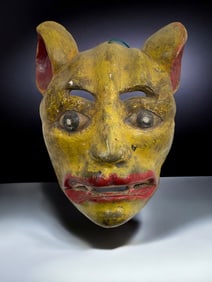 Antique Demon Mask Hand Painted