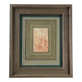 Antique Religious Engraving in Frame