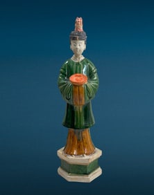 Chinese Ming Dynasty Wanli Green Glaze Tomb Burial Figure