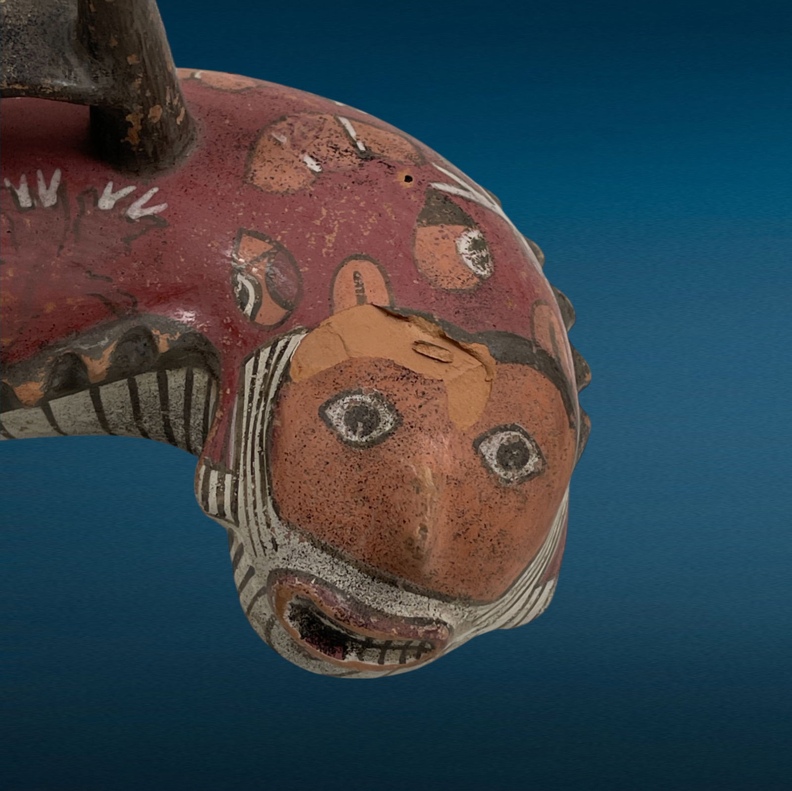 Ancient Pre-Columbian Pottery Double-Headed Figure (1 of 6)