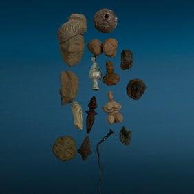Ancient Miscellaneous Chinese and Pre-Columbian Pottery and Figure Pieces