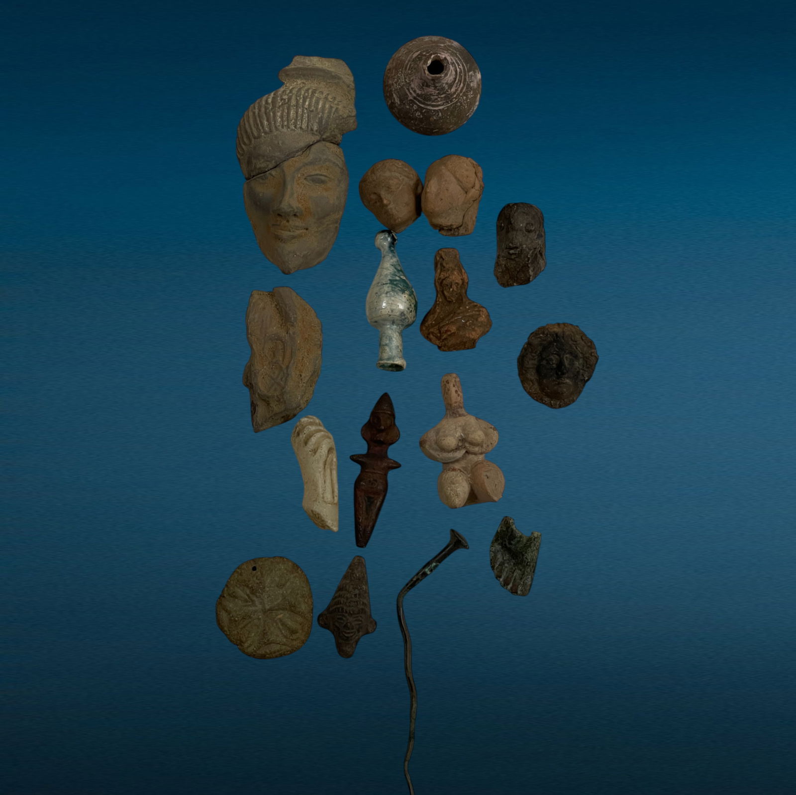 Ancient Miscellaneous Chinese and Pre-Columbian Pottery and Figure Pieces (1 of 8)