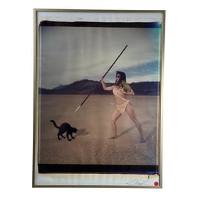 Original Rare Photograph Taken by Tim Burton of His Partner Lisa Marie "Cat Attack"