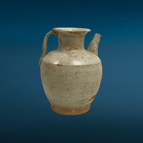 Chinese Straw Glazed Pottery Tang Dynasty Ewer
