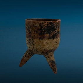 Pre Columbian Mayan Polychrome Pottery Bowl