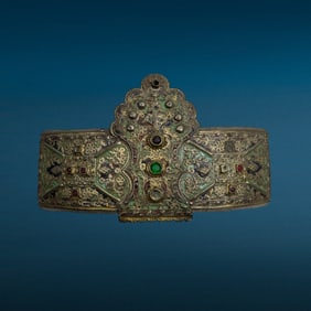 Antique Russian Cossack Bronze Belt Buckle 1866