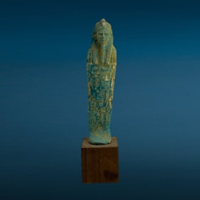 Ancient Egyptian Faience Pottery Shabti Figure