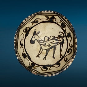 Antique Islamic Pottery Bowl Hand Drawing