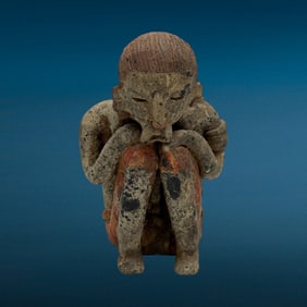 Ancient Pre Columbian Mayan Pottery Figure