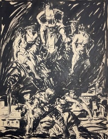 John Singer Sargent (1856-1925) Western Ink Drawing on Laid Paper, Signed Lower Right