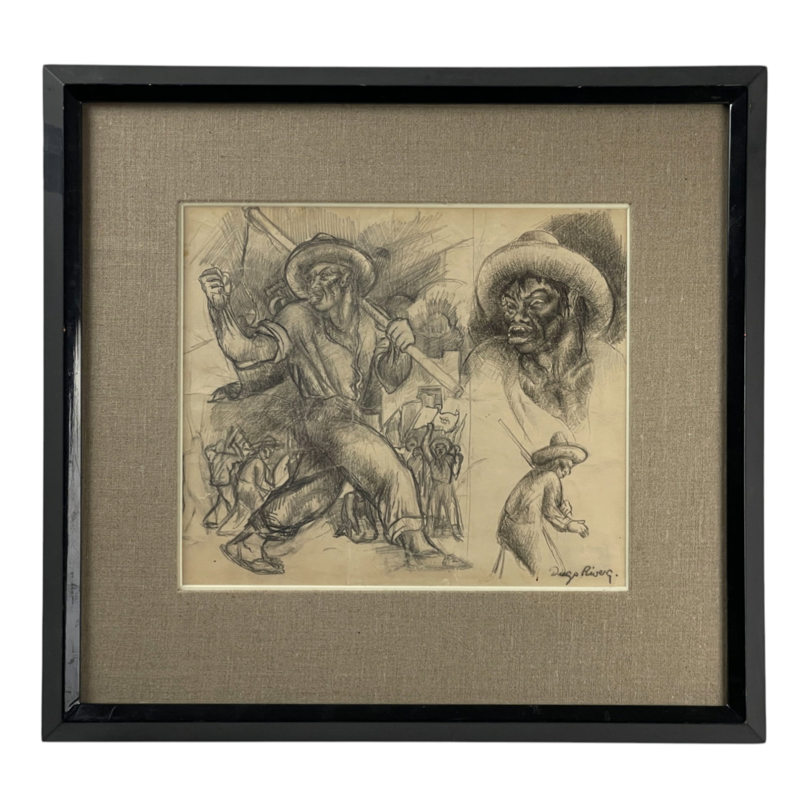 Diego Rivera (1886-1957) - Graphite on Paper Drawing with Sketch on Verso, Signed Lower Right (1 of 7)