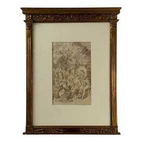 Ciro Ferri (Rome, 1634-1689) Pen and Brown Ink, Brown Wash on Paper, Religious Drawing
