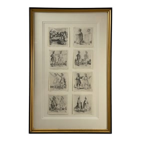 Jacques Callot (France, 1592-?) Figures in Costume, Collection of Eight Etchings