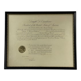Dwight D. Eisenhower US President Signed Address Letter with DOJ Seal Dated 1953