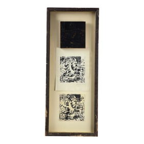 Vintage Woodcut and Woodblock German expressionist Art Signed