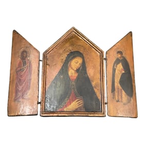Beato Angelico (1395-1455) Triptych Oil On Wood Religious Painting