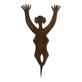 African Haitian Metal Woman Sculpture